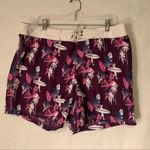 Zara Men’s Swim Shorts Tropical surfboard purple size XL